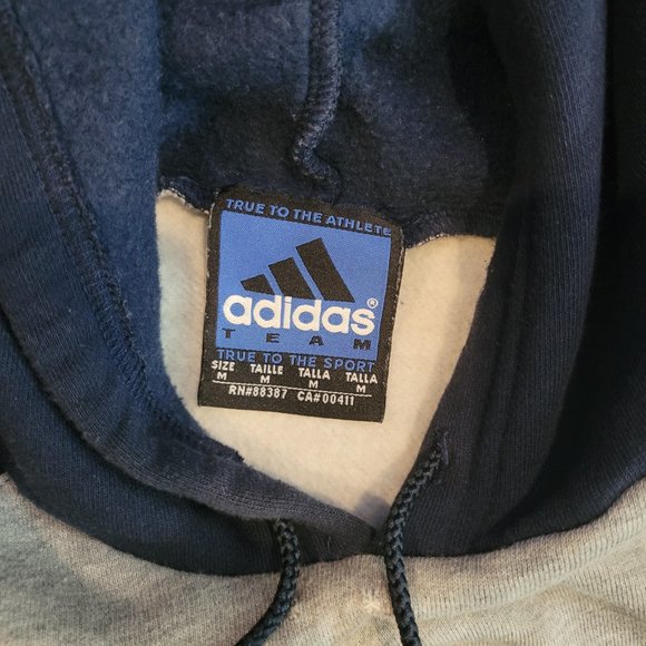 Adidas New York Hoodie Men’s M Gray Navy - Picture 4 of 6